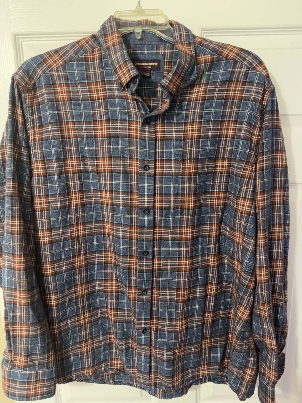 Johnston & Murphy Men's Plaid Button Down Shirt XXXL